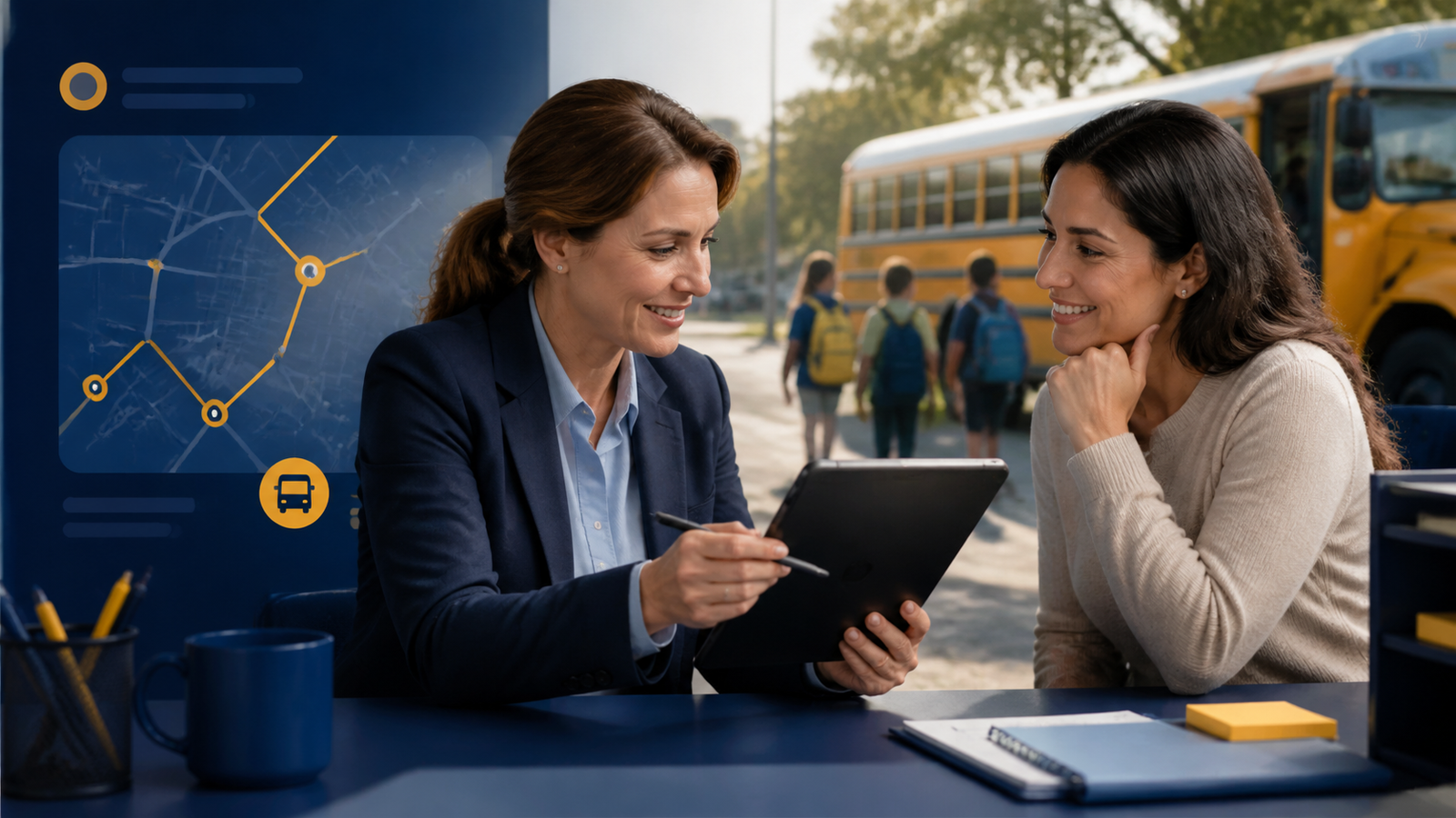 software checklist PESV: conductor realizando inspección digital de vehículo con tablet y lista de seguridad